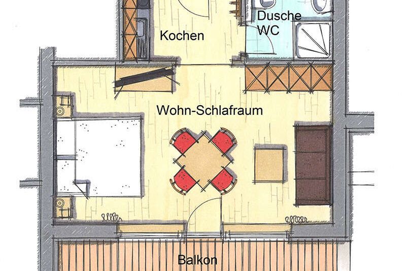 Floor plan of the apartment for 2 people in Appart Annalies