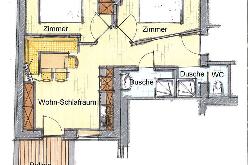 Floor plan of the apartment for 5 people in Appart Annalies