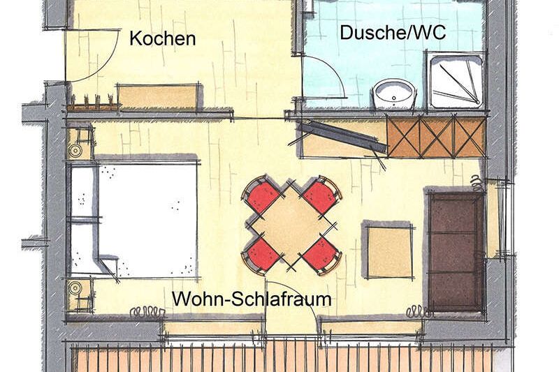 Floor plan of the apartment for 2 people in Appart Annalies